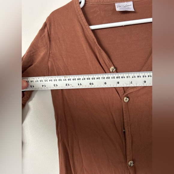 Jax & Lennon Brown Button-Up Bamboo Cardigan 5/6Y - Picture 5 of 7